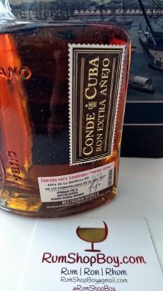 Conde de Cuba 15 Anos Rum: Bottle (Front Right, Label)