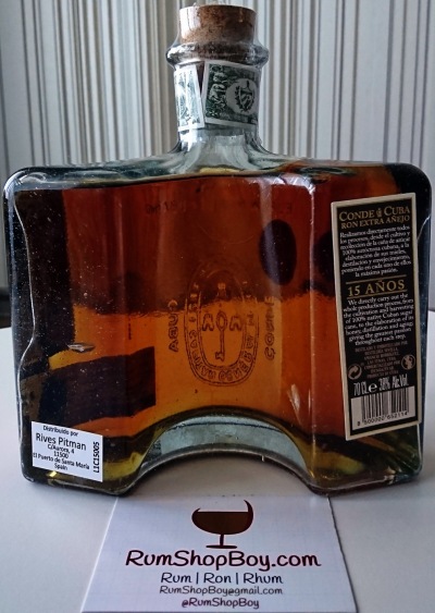 Conde de Cuba 15 Anos Rum: Bottle (Rear)
