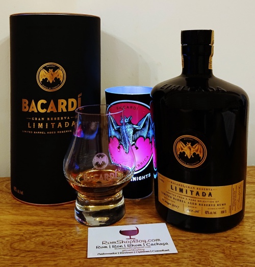 Bacardi Gran Reserva Rum: Box, Bottle and Glass