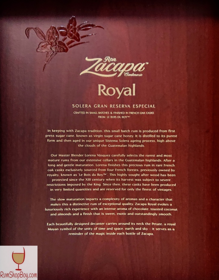 Ron Zacapa Royal Box (Inside)