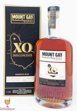 Mount Gay XO Triple Cask Blend Box and Bottle